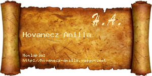 Hovanecz Anilla névjegykártya